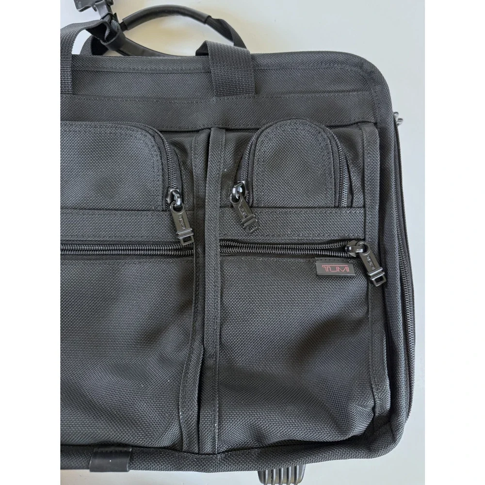 TUMI Alpha 26004D4 Rolling Briefcase Expandable 2-Wheel Black Ballistic Nylon